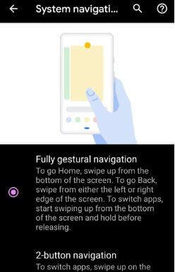 Plně gestická navigace v systému Android Q Beta 4