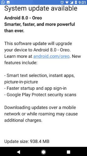 Google Pixel získává OTA Aktualizace Android 8.0 Oreo