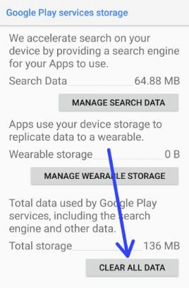 Vymažte data ve službách Google Play v Oreo