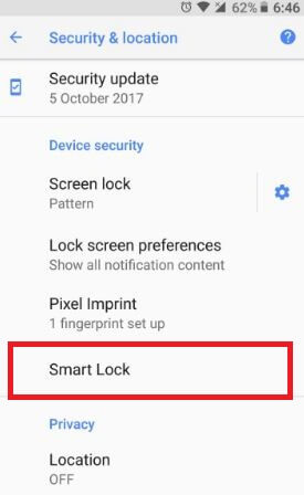 Jak používat Smart Lock na Android Oreo 8.1 k automatickému odemknutí telefonu