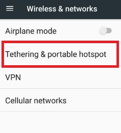 Tethering a přenosný hotspot na nugátu