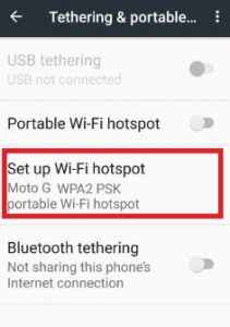 Nastavte nastavení hotspotu wifi v rámci tetheringu a přenosného hotspotu