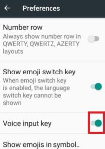 Povolte klávesu hlasového vstupu na telefonu Android