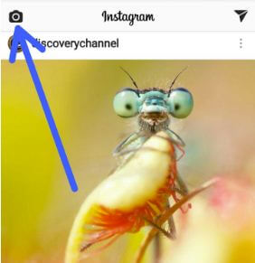 Klepněte na ikonu fotoaparátu v aplikaci Instagram v systému Android