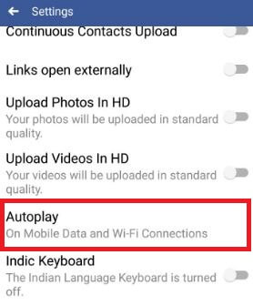Klepněte na automatické přehrávání videa v aplikaci Facebook