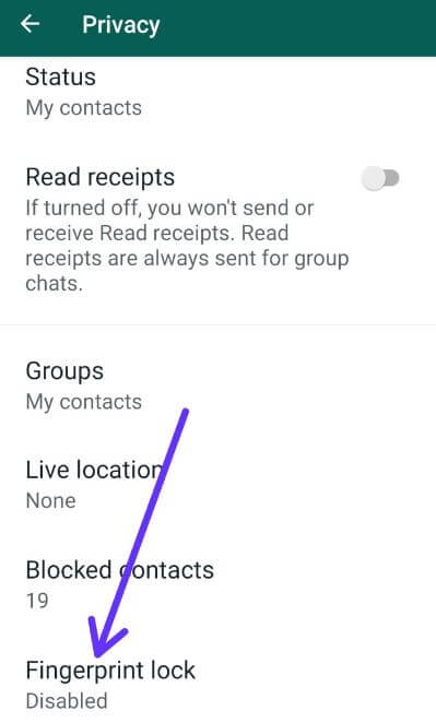 Povolte otisk prstu pro WhatsApp na Androidu