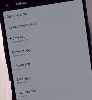 Změňte výchozí aplikace na OnePlus 5T