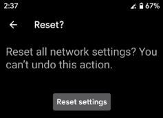 Obnovte nastavení sítě u Pixel 3a a Pixel 3a XL