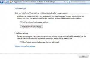 změnit nastavení písma v systému Windows 7